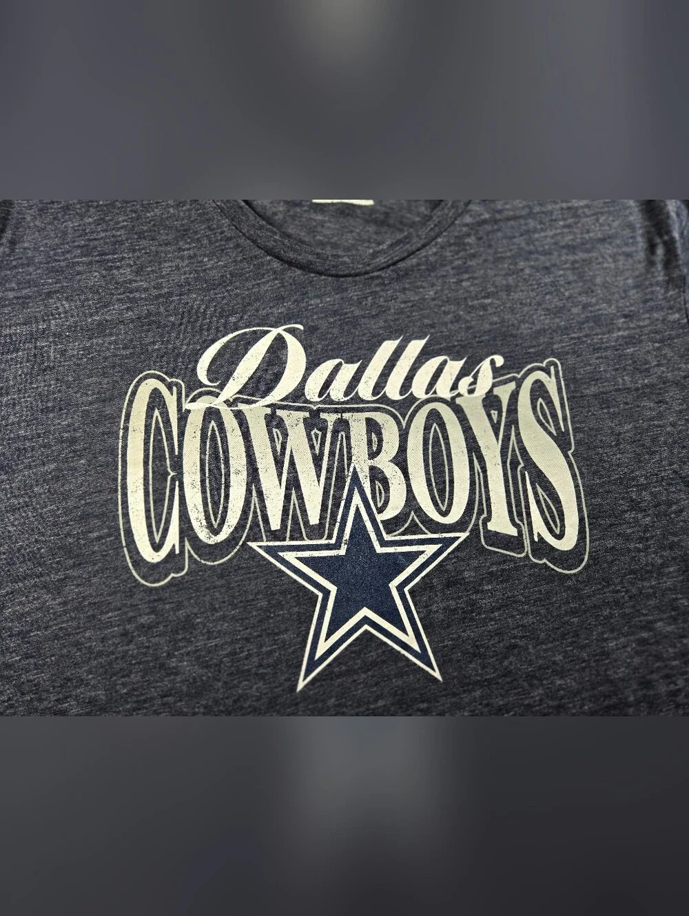 NFL Women's Navy Heather Crewneck Shirt - Picture 2 of 8